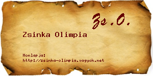 Zsinka Olimpia névjegykártya